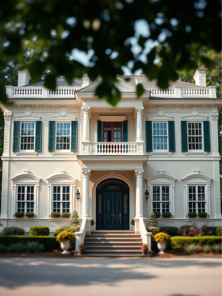 beautiful mansion exterior painted